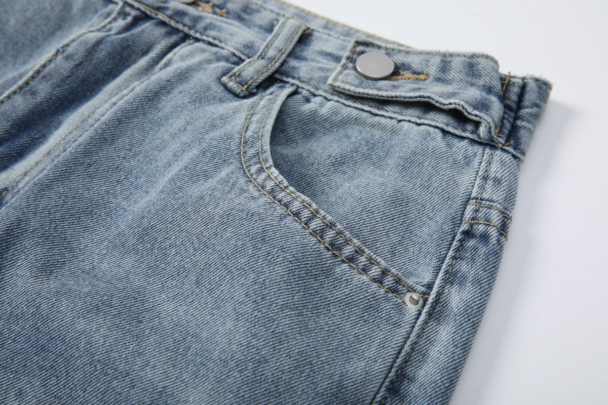 Plus Size Ripped Wide Leg Jeans