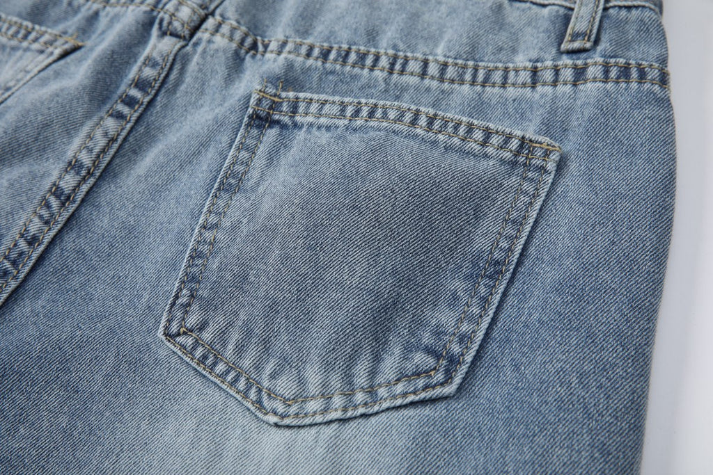 Plus Size Ripped Wide Leg Jeans