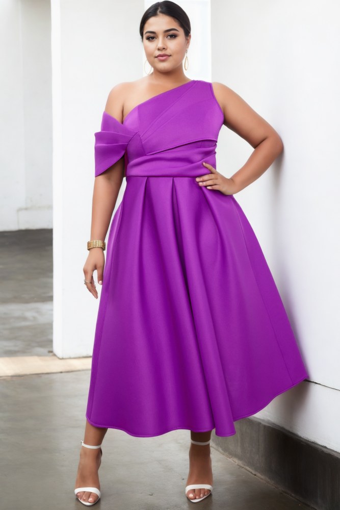 Etta Plus Size Royal Purple Cocktail Dress