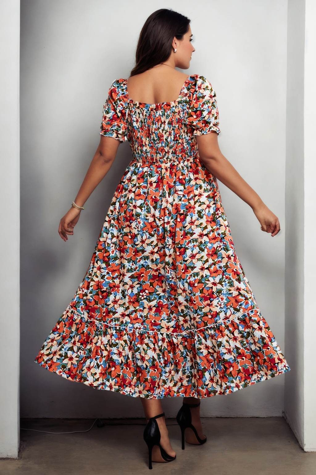 Birdie Plus Size Scrunch Floral Dress