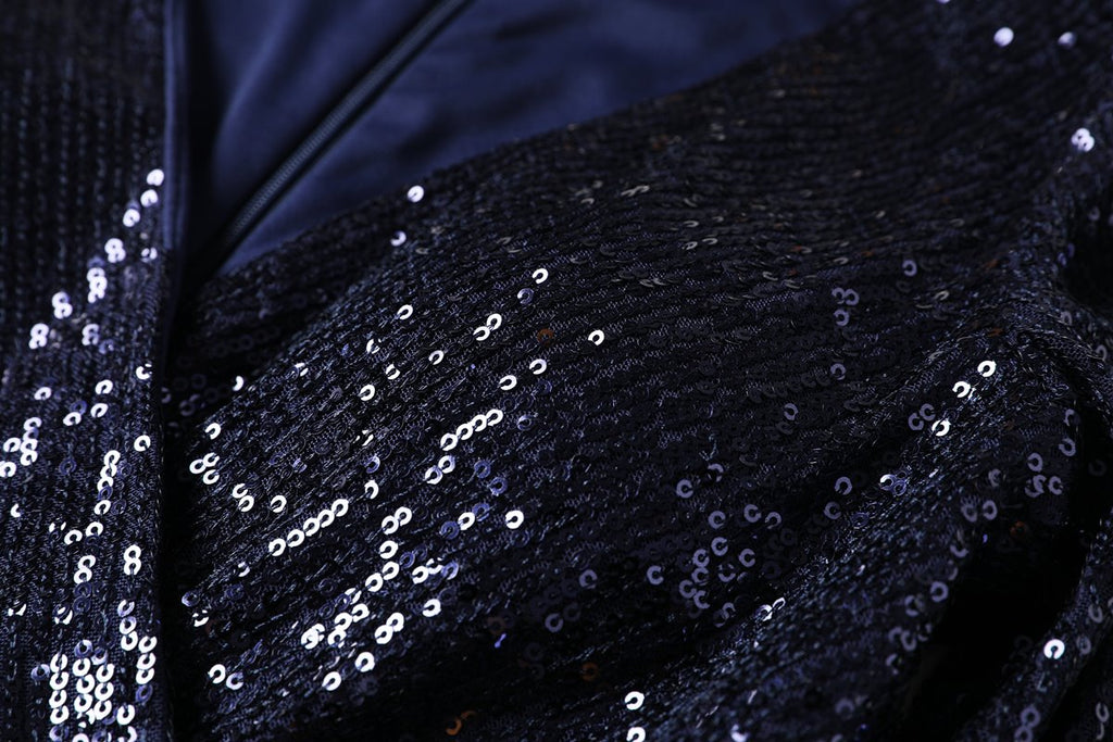 Plus Size Sequin Long Sleeve Gown