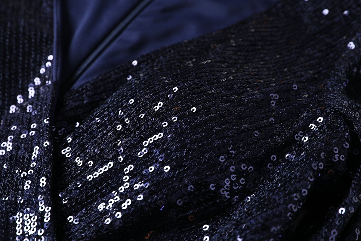 Plus Size Sequin Long Sleeve Gown