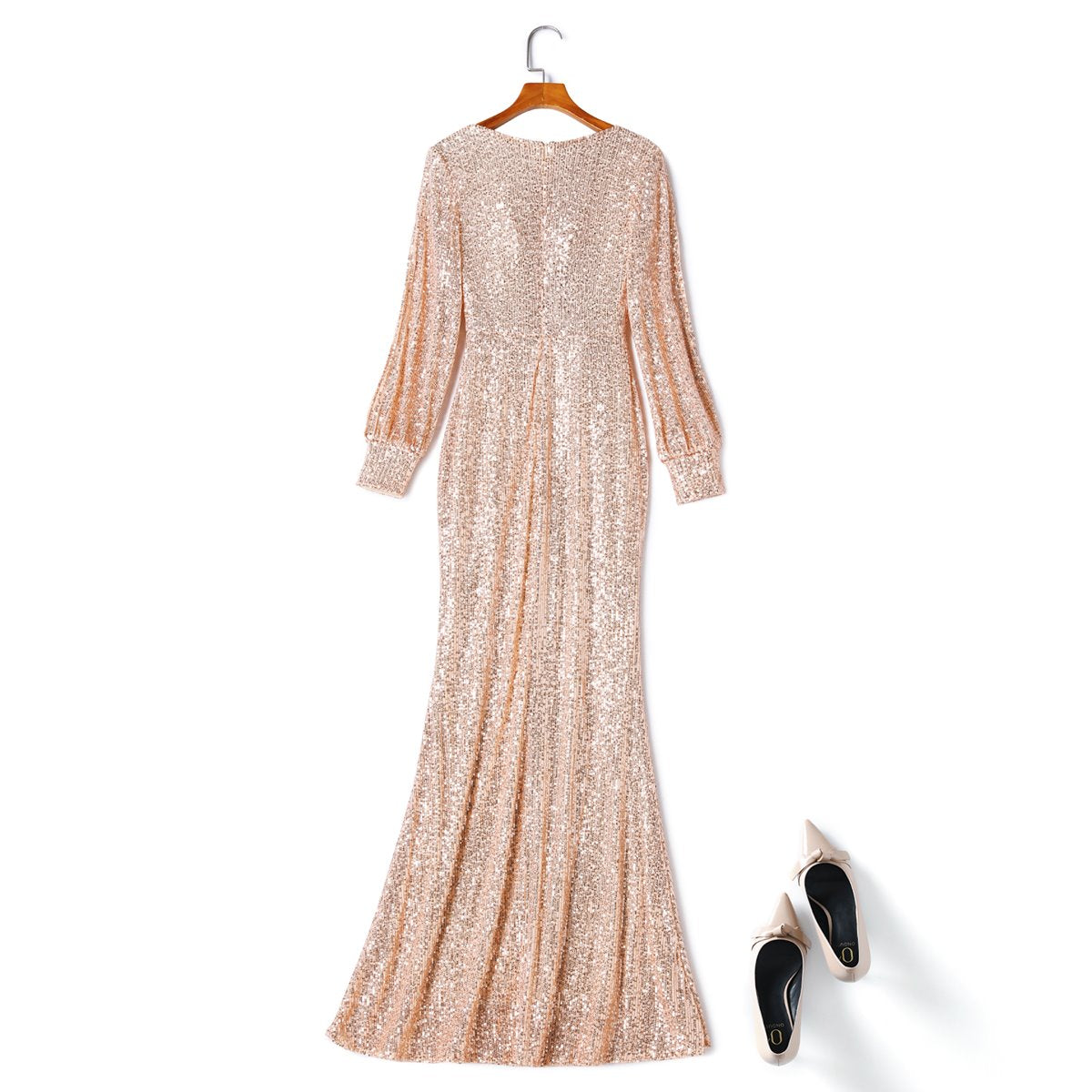Plus Size Sequin Fishtail Gown