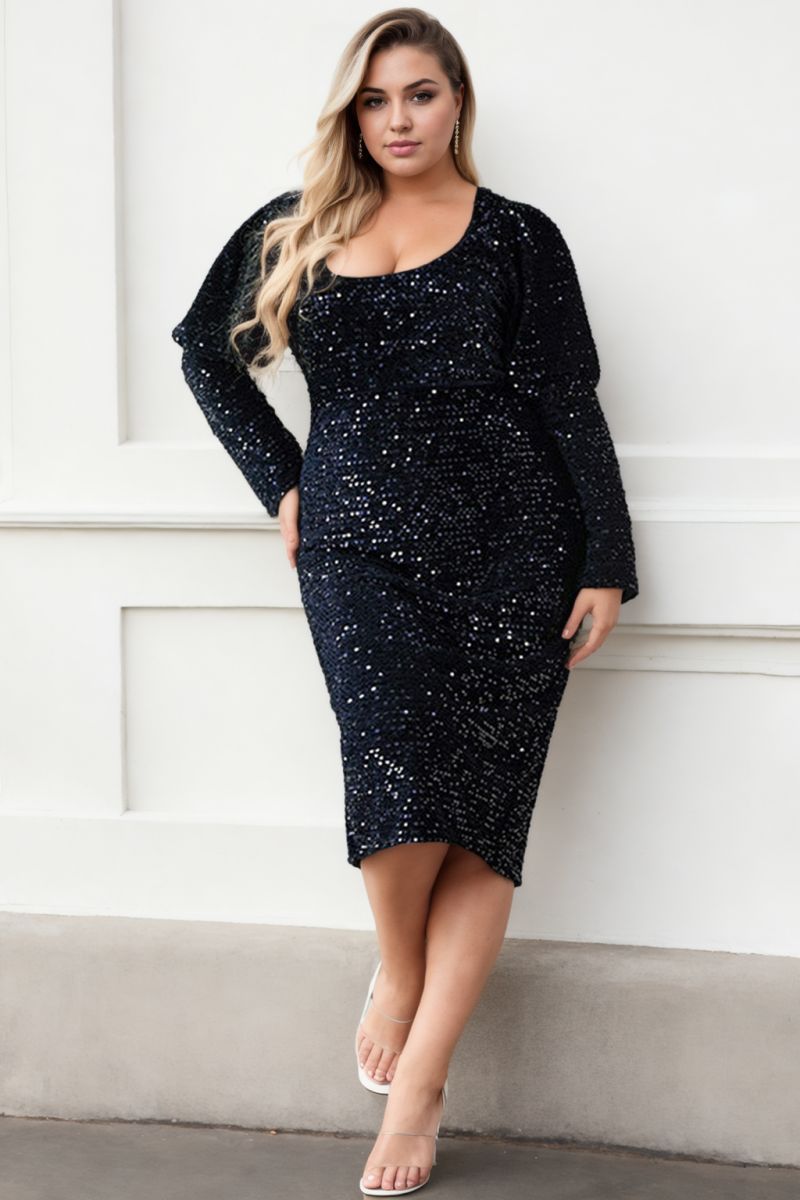 Alexa Plus Size Sequin Party Dress