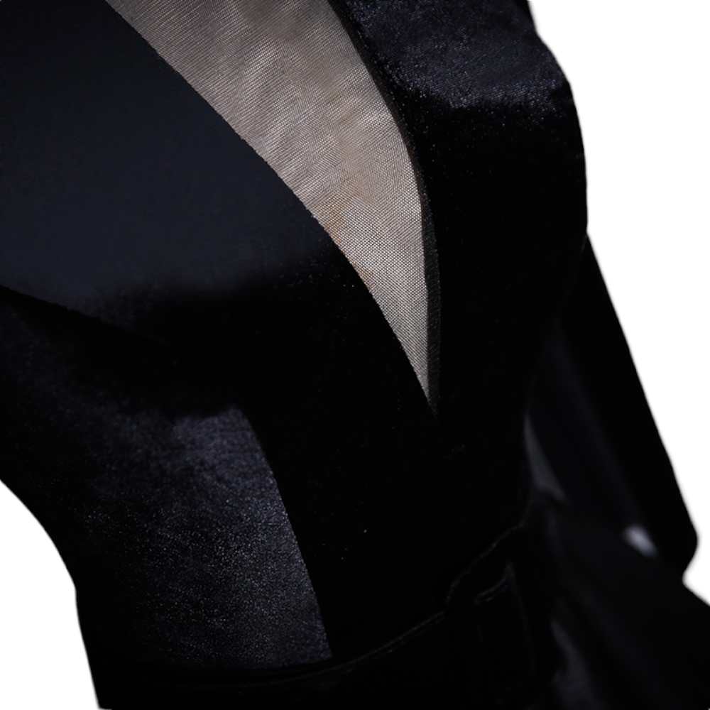 Plus Size Black Long Sleeve Gown with Train