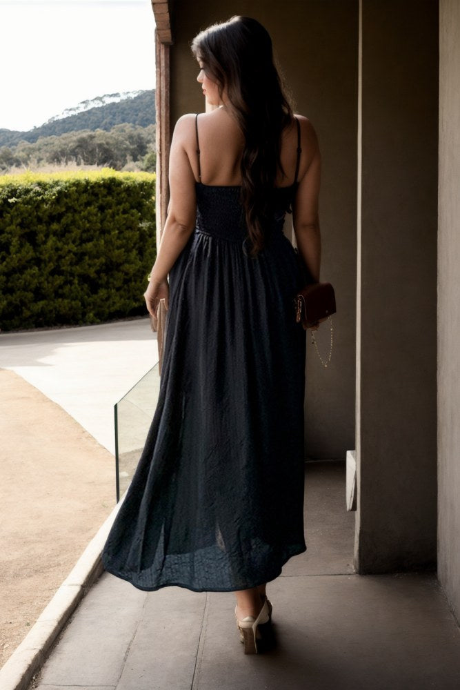 Kenia Plus Size Black Sexy Maxi Dress