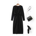 Plus Size Sexy Black Long Sleeve Dress