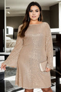 Chantae Plus Size Gold Short Formal Dress