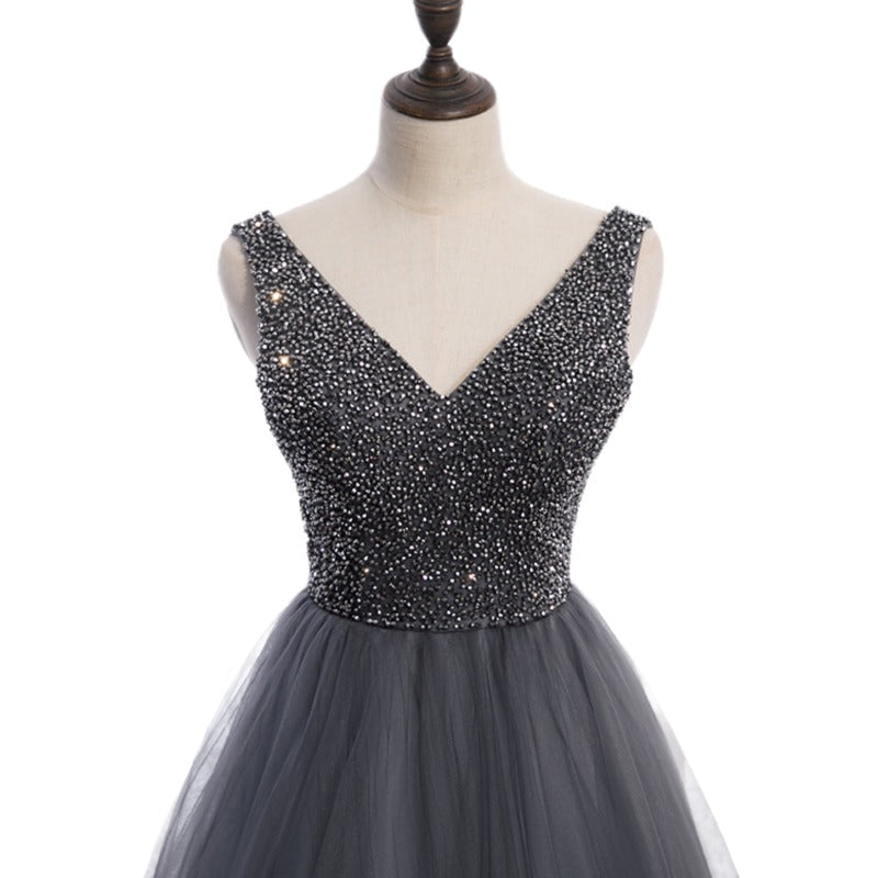 Plus Size Silver Evening Dress
