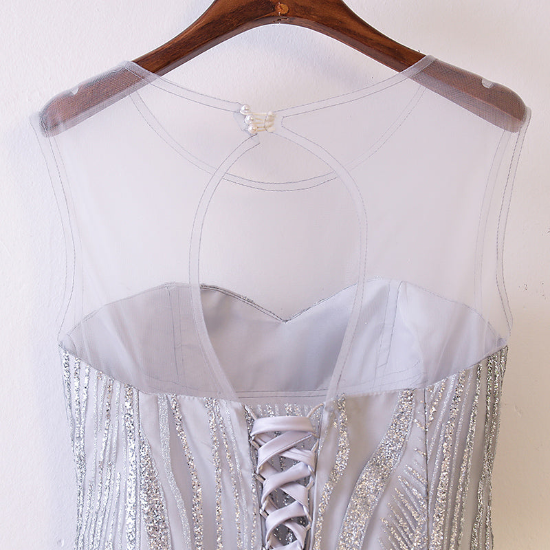 Plus Size Silver Evening Gown