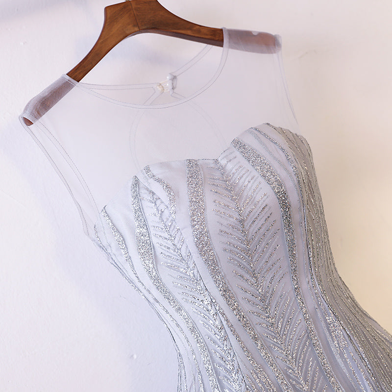 Plus Size Silver Evening Gown
