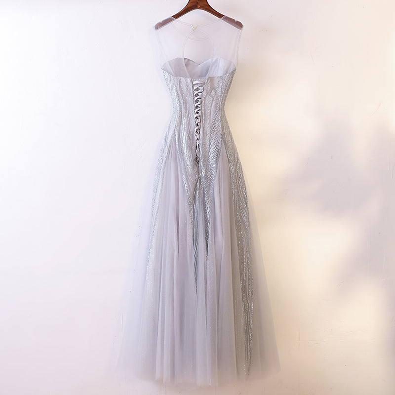 Plus Size Silver Evening Gown