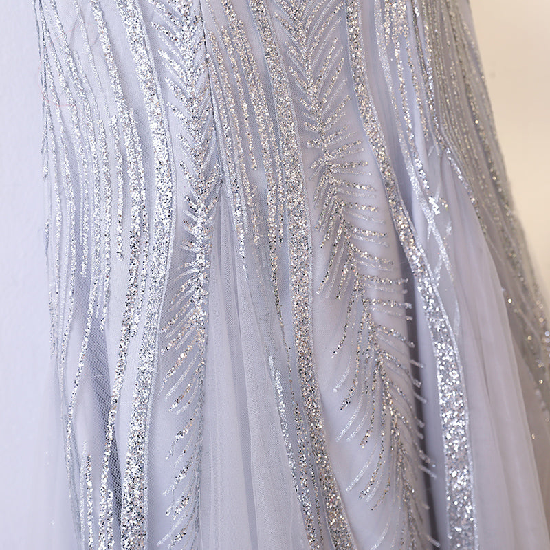 Plus Size Silver Evening Gown