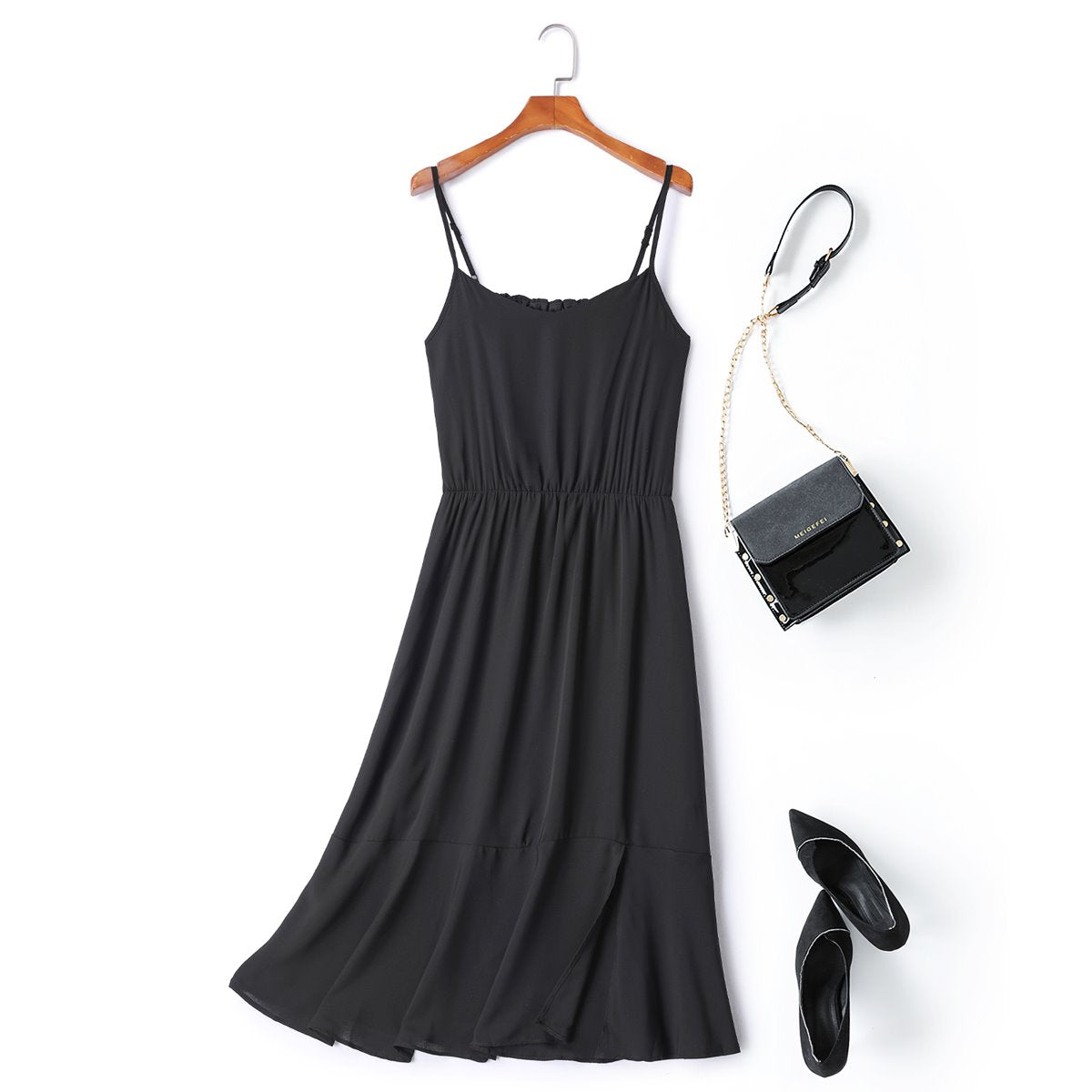 Isley Plus Size Black Midi Dress