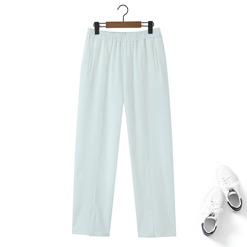 Plus Size Slit Trouser Pants