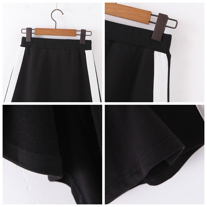 Plus Size Sporty Jacket and Skirt Set