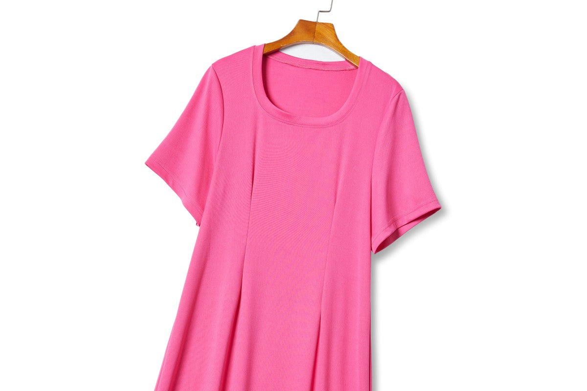 Plus Size Square Neck Basic T Shirt Dress