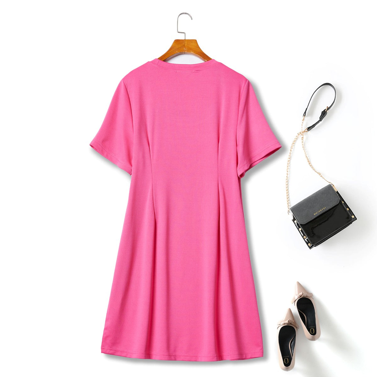 Plus Size Square Neck Basic T Shirt Dress