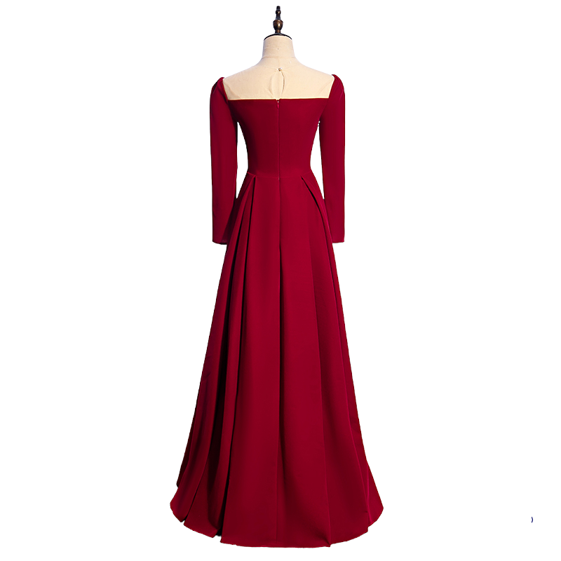 Plus Size Square Neck Evening Dress