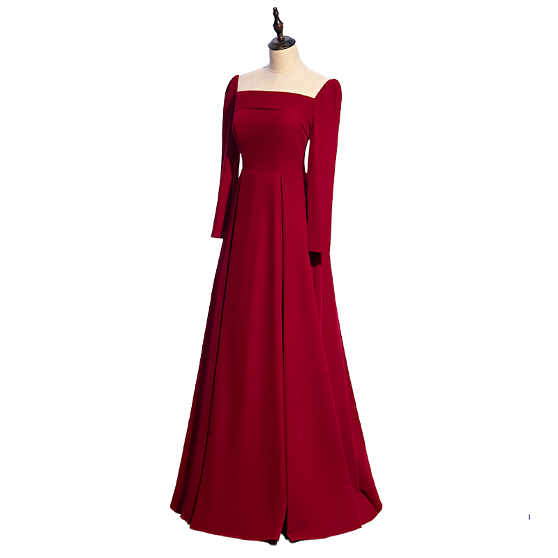 Plus Size Square Neck Evening Dress