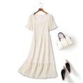 Plus Size Square Neck Lace Dress