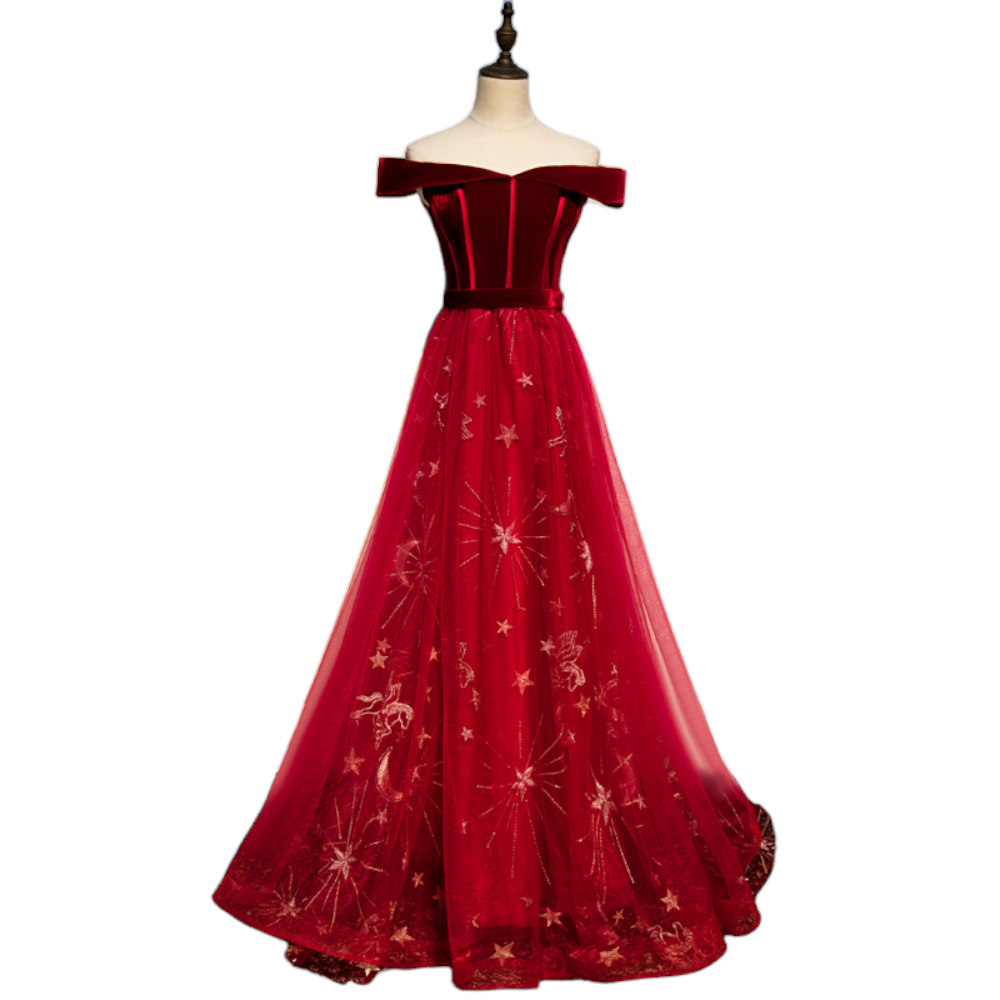 Plus Size Stars and Moon Evening Dress