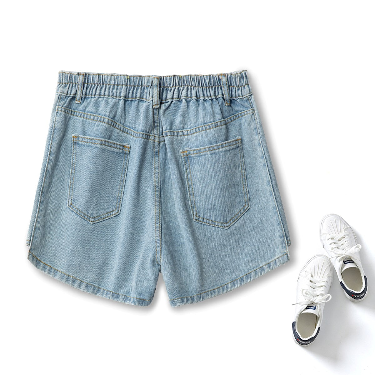 Plus Size Stretchband Denim Shorts