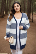 Addison Plus Size Stripes Tunic Cardigan