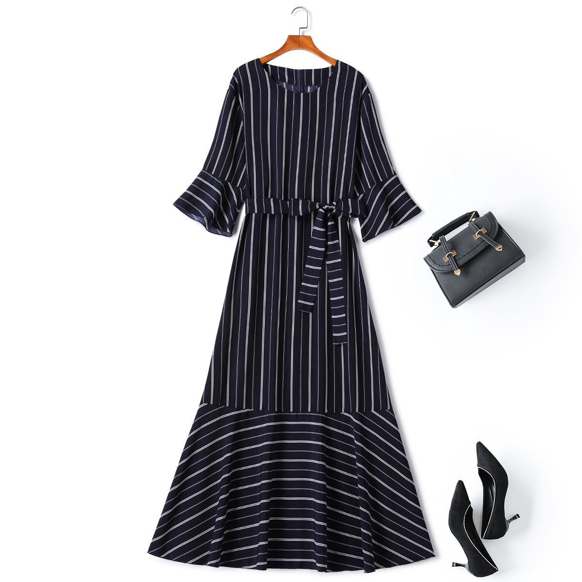 Faeth Plus Size Stripes Maxi Dress