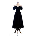 Plus Size Velvet Off Shoulder Cocktail Dress