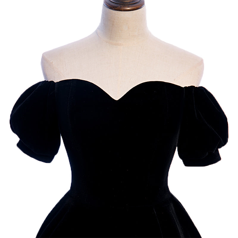 Plus Size Velvet Off Shoulder Cocktail Dress