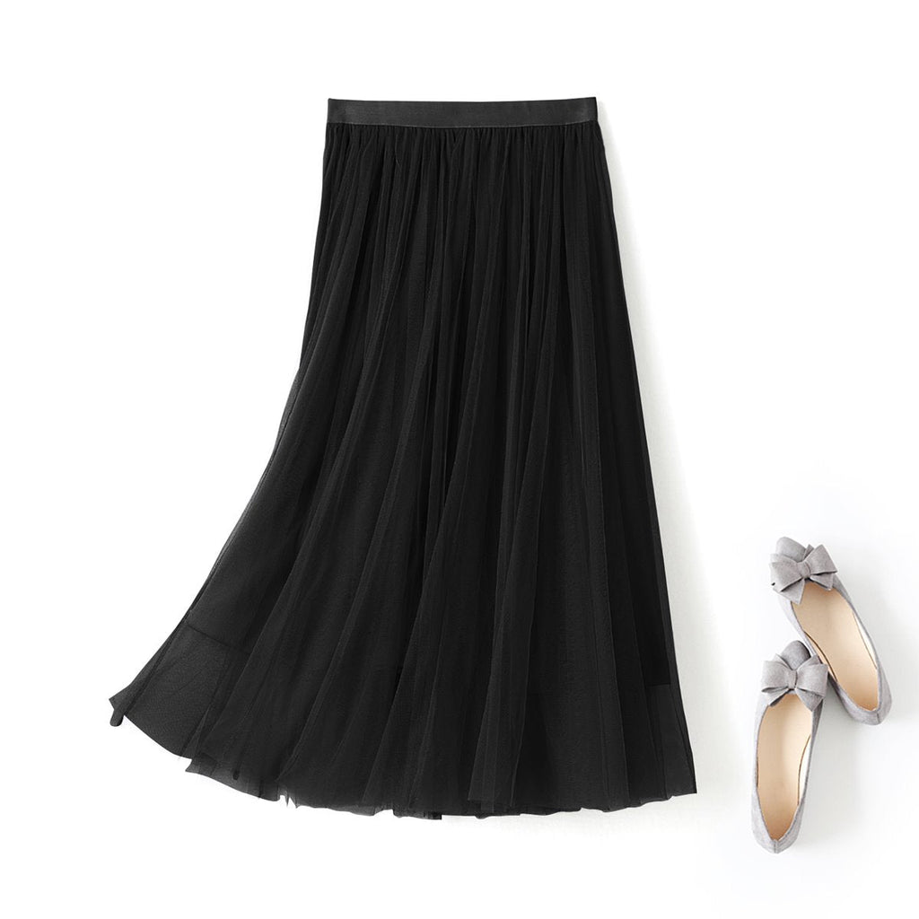 Bernette Plus Size Tulle Midi Skirt
