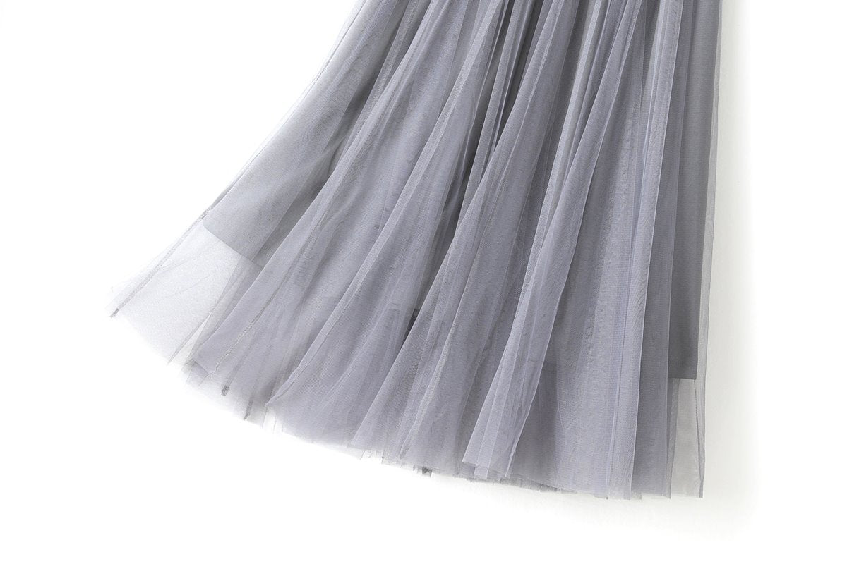 Plus Size Tulle Midi Skirt