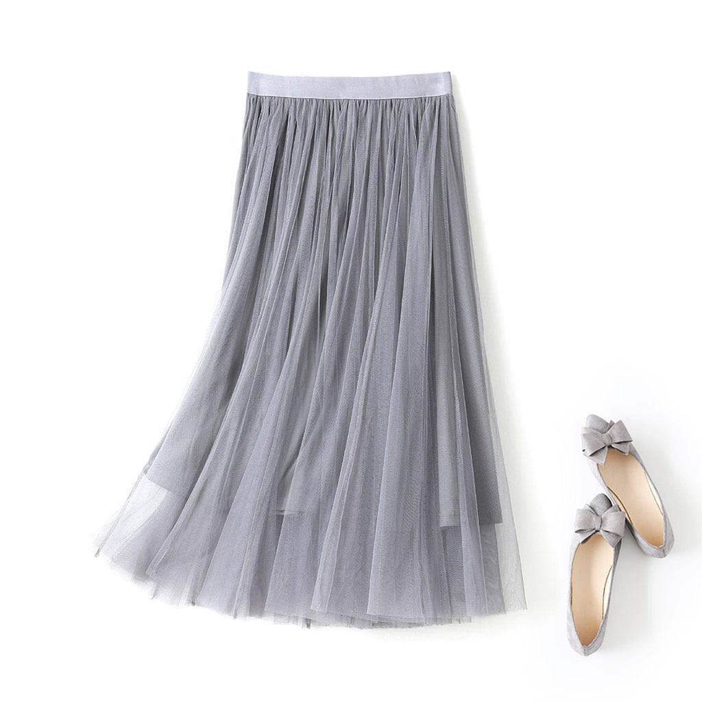 Plus Size Tulle Midi Skirt