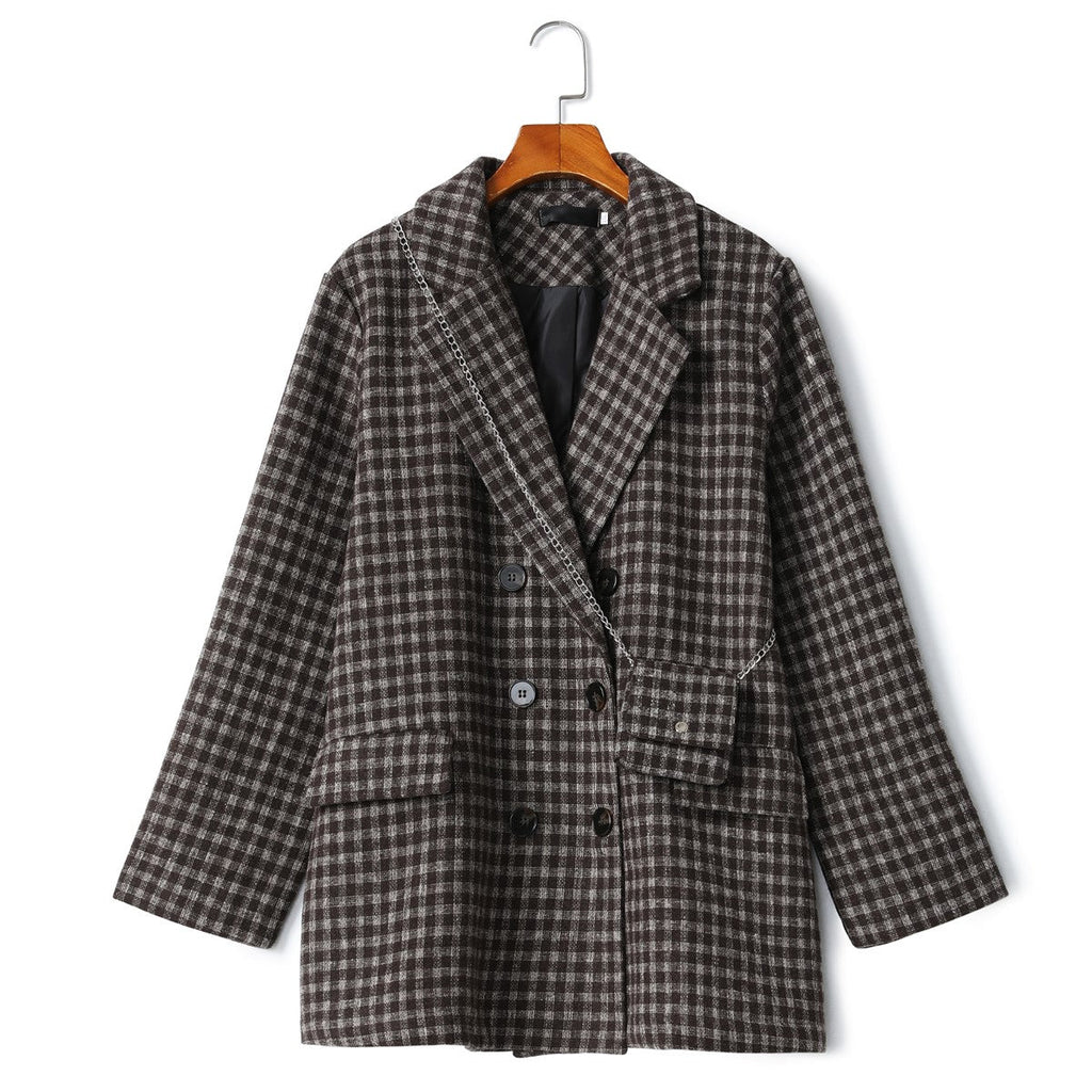 Palmer Plus Size Tweed Blazer with Mini Bag