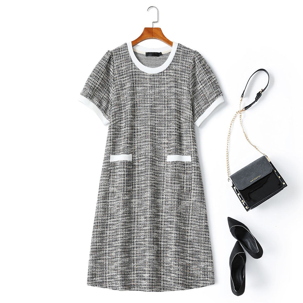 Vanessa Plus Size Tweed Shift Dress