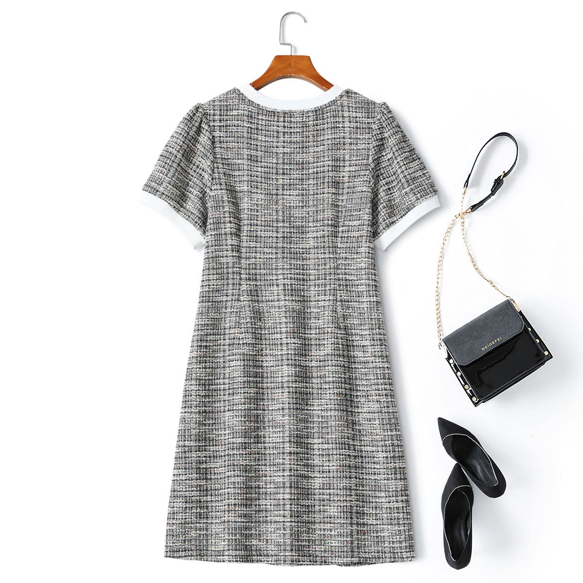 Vanessa Plus Size Tweed Shift Dress