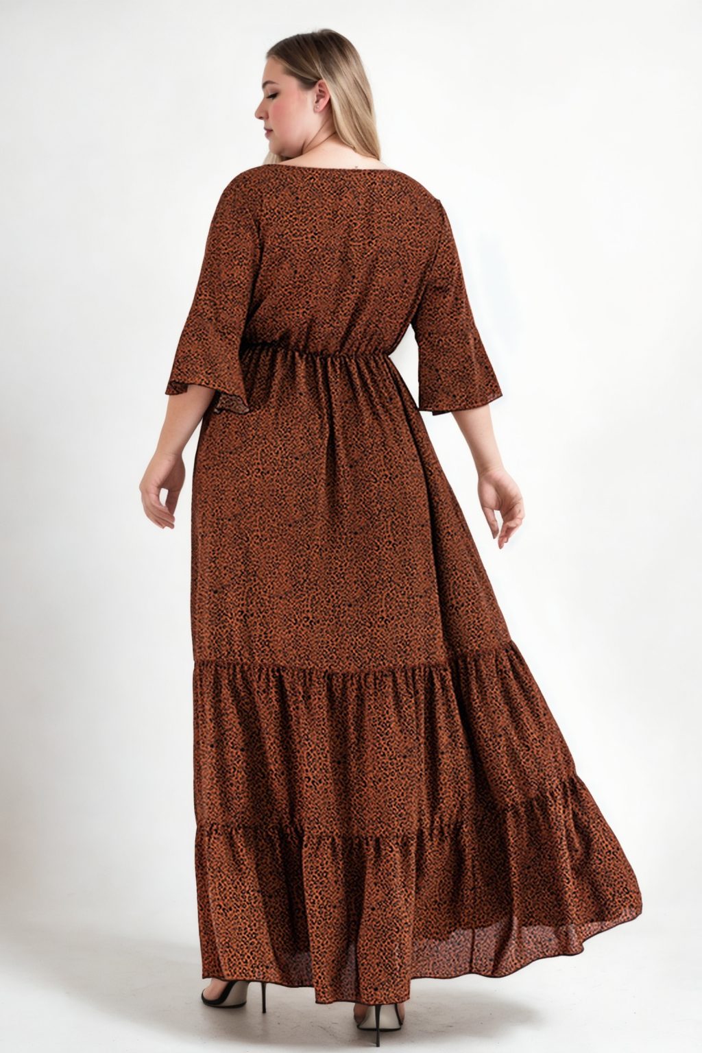 Ayden Plus Size V Neck Holiday Maxi Dress