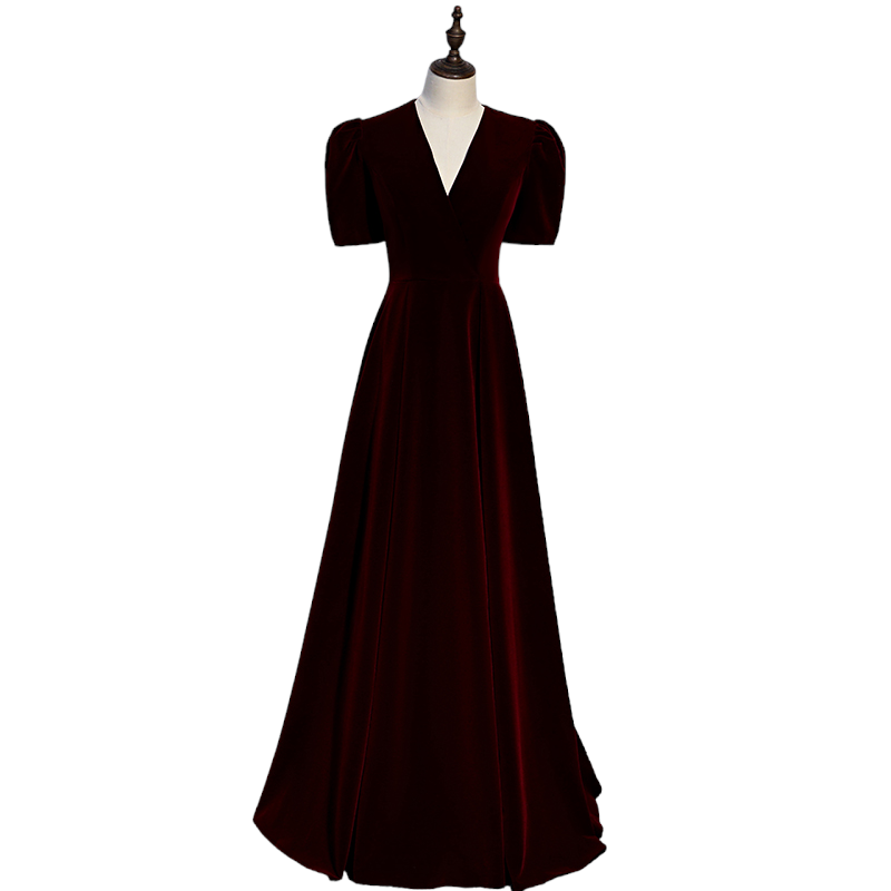 Plus Size V Neck Puff Sleeve Maxi Dress / Midi Dress
