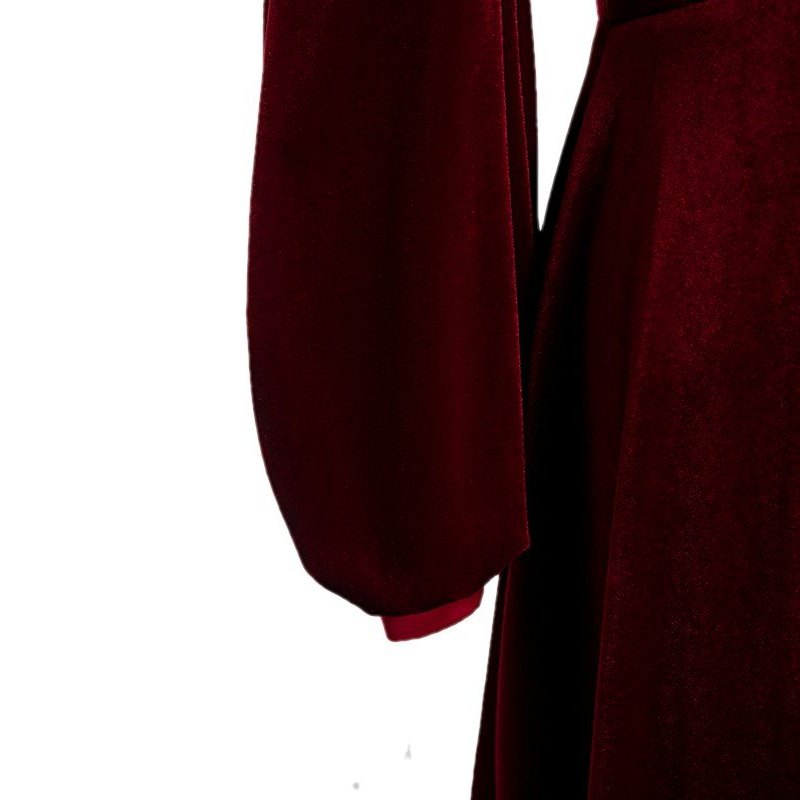 Plus Size Velvet Long Sleeve Evening Dress