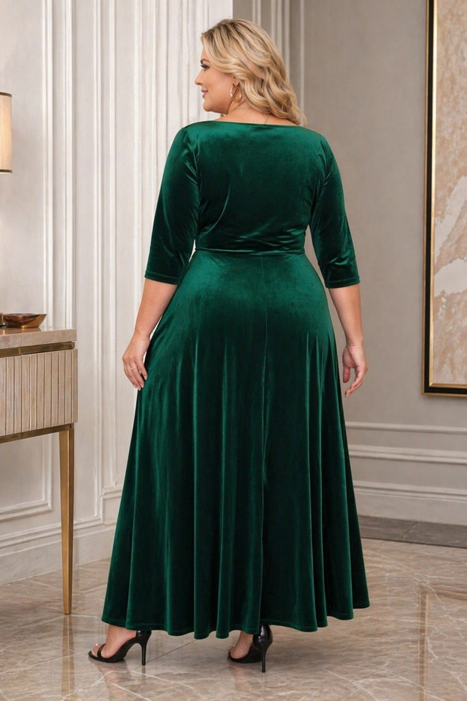 Virelisse Plus Size Evening Maxi Dress – Velvet Wrap