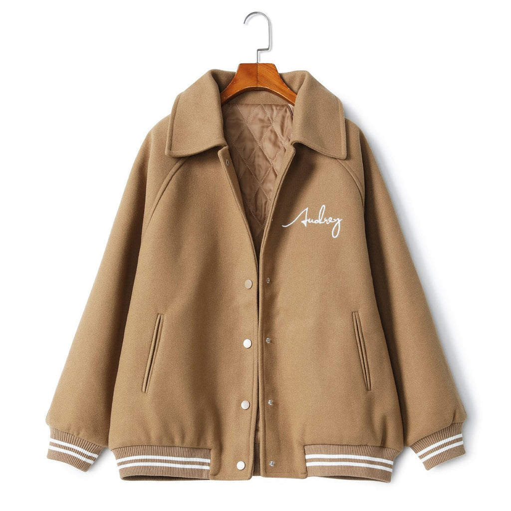 Teagan Plus Size Vintage Baseball Jacket