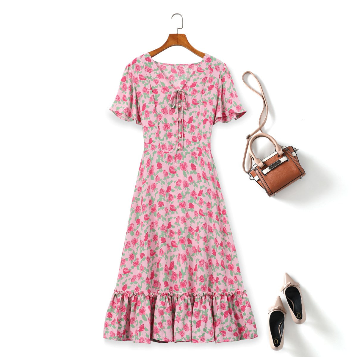 Sutton Plus Size Vintage Roses Floral Dress