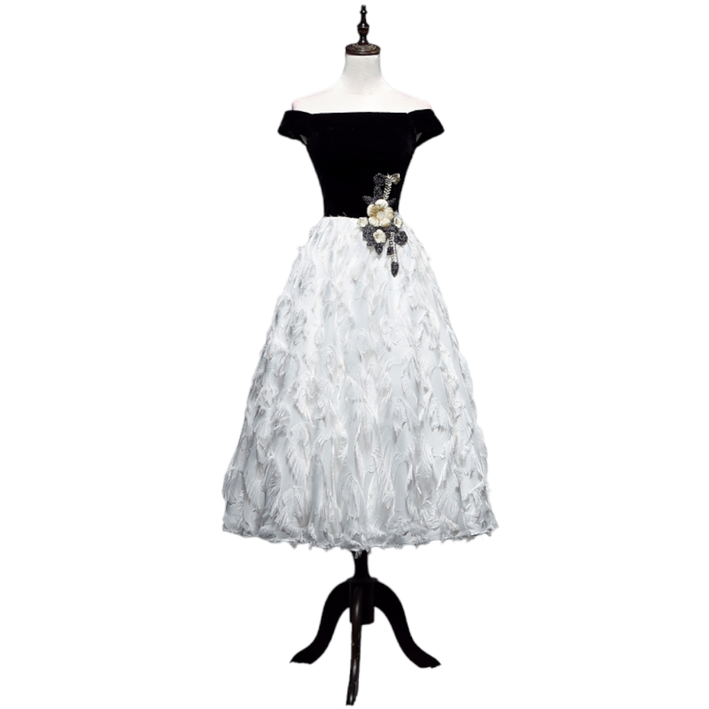 Plus Size Vintage Off Shoulder Cocktail Dress