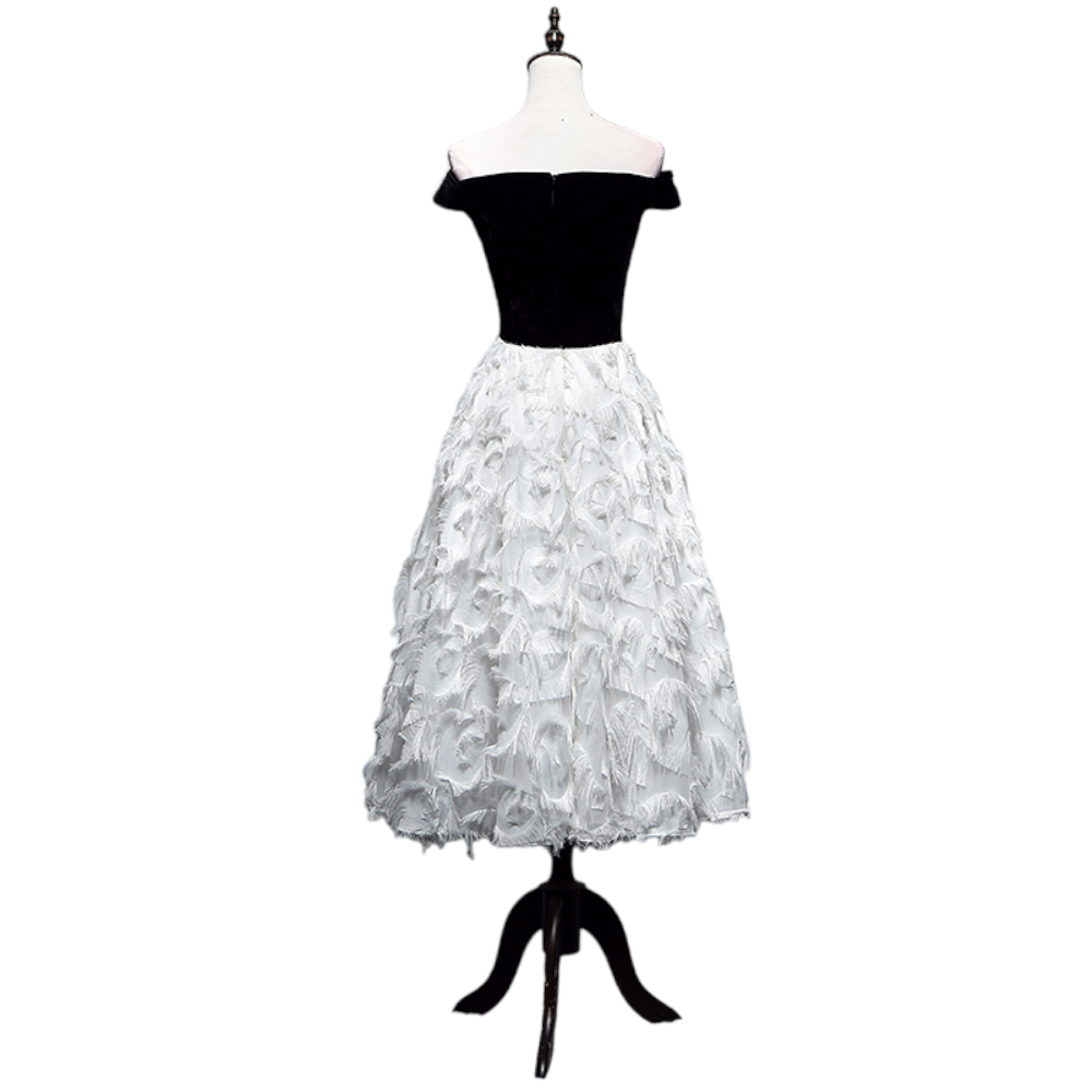 Plus Size Vintage Off Shoulder Cocktail Dress