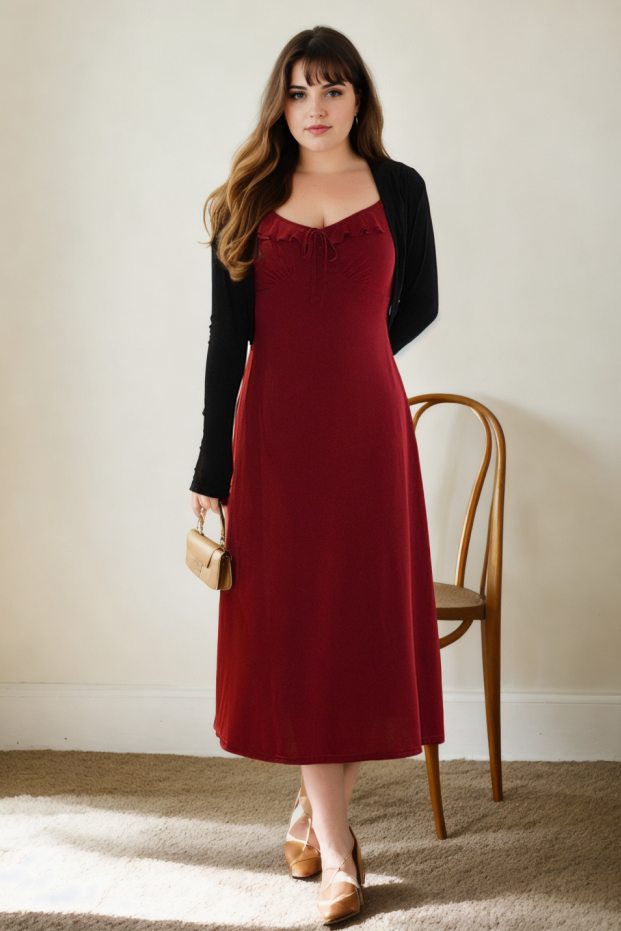 Vivian Plus Size Vintage Red Dress