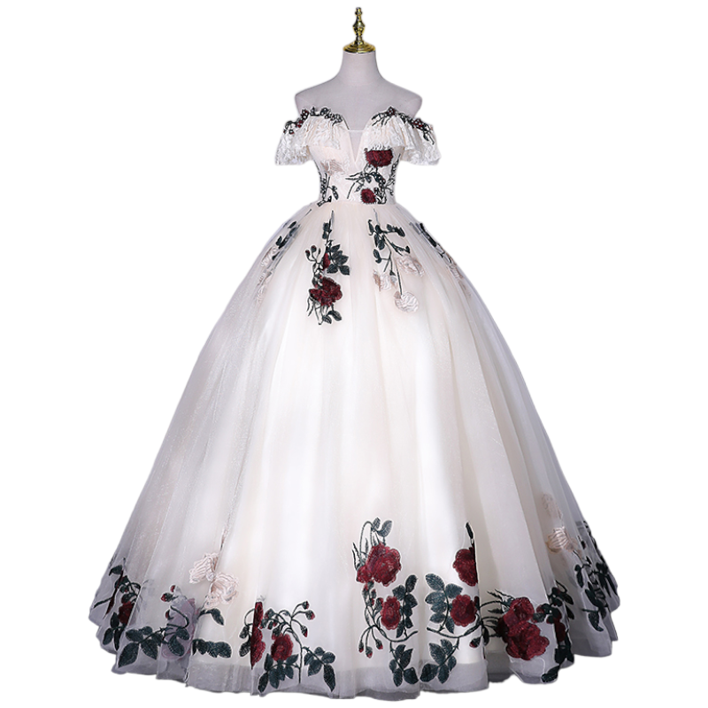 Plus Size Vintage Roses Ball Gown