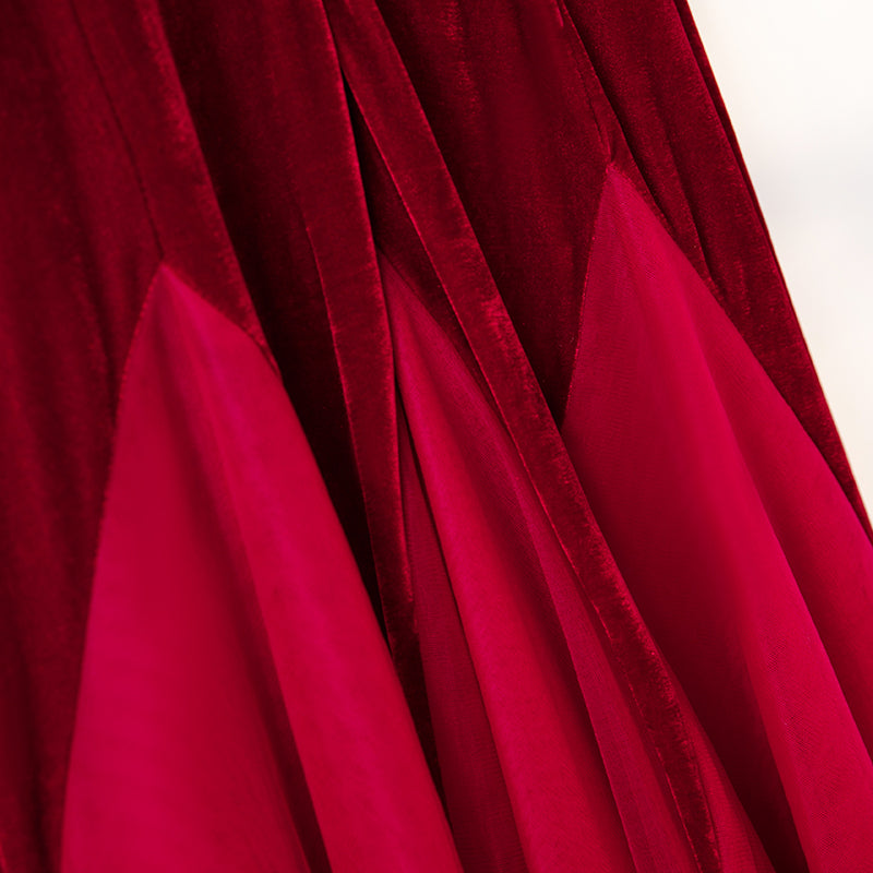 Plus Size Velvet Vintage Evening Dress