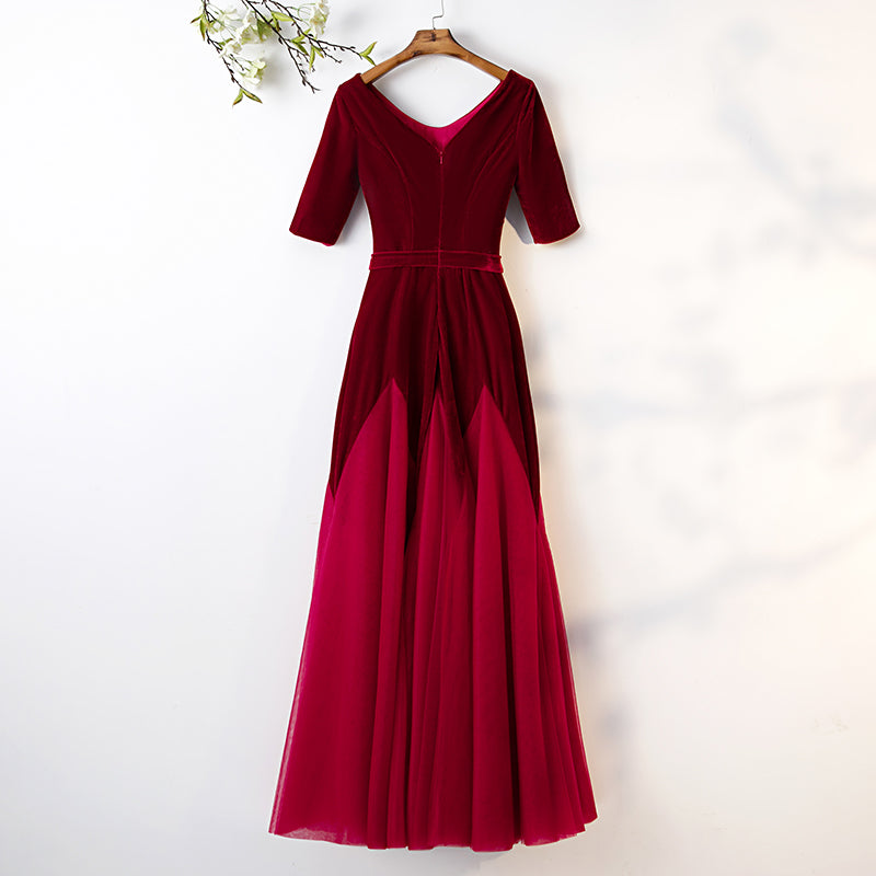 Plus Size Velvet Vintage Evening Dress
