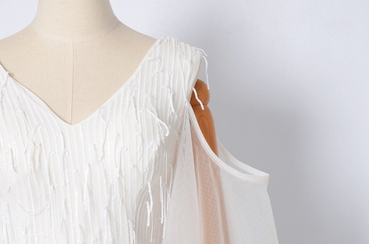 Maya Plus Size White Evening Dress
